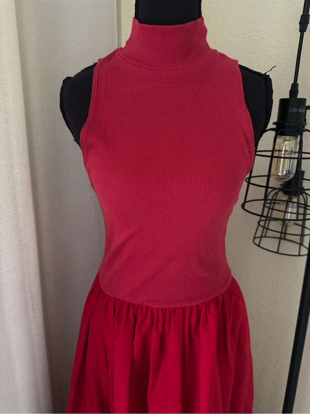 Reformation Sai Maxi Dress Red Mock Neck Sleeveless Small - Picture 4 of 10